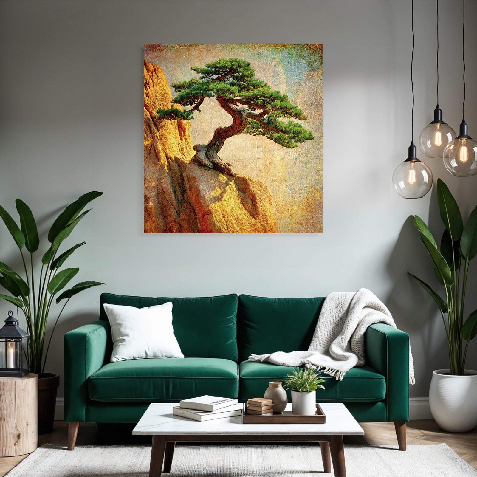 Bonsai Baum Auf Felsformation