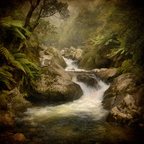 Friedlicher Nebliger Waldfluss Mit Farnen Und Felsen | UNESCO Weltkulturerbe | Laender und Reisen