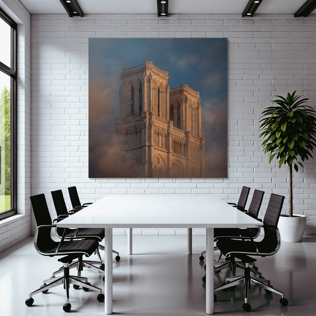 Historische Kathedrale Notre Dame Türme Dramatischer Himmel