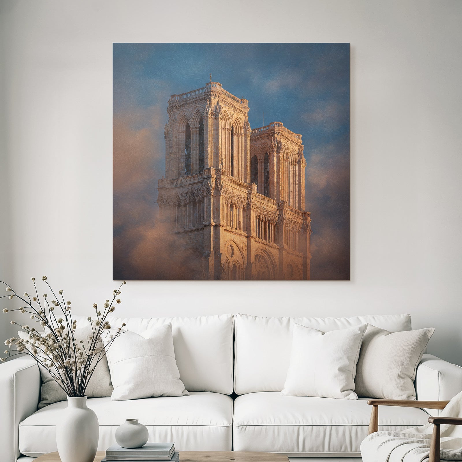Historische Kathedrale Notre Dame Türme Dramatischer Himmel