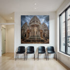 Historischer Tempel In Südostasien Bei Dramatischem Himmel