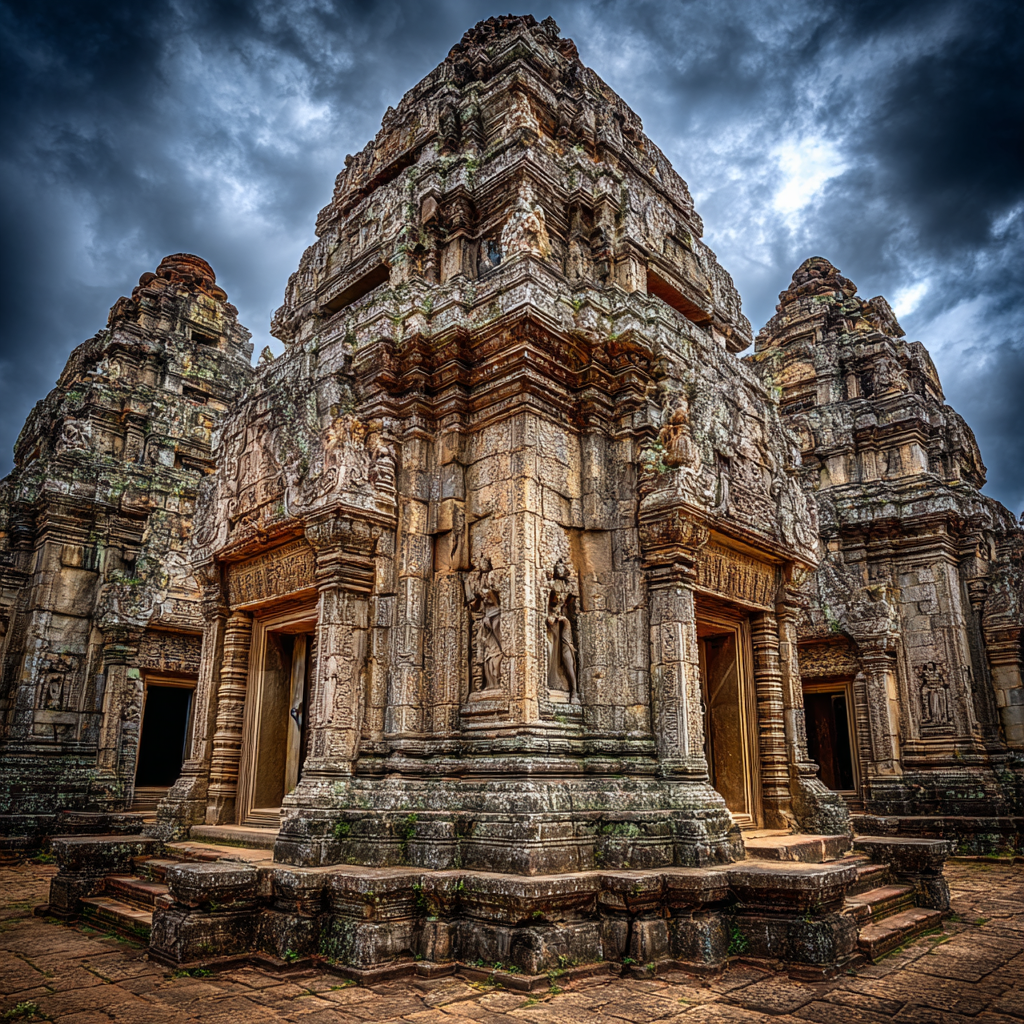 Historischer Tempel In Südostasien Bei Dramatischem Himmel | UNESCO Weltkulturerbe | Laender und Reisen