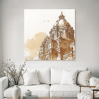 Historic Building With Dome Watercolor Sketch