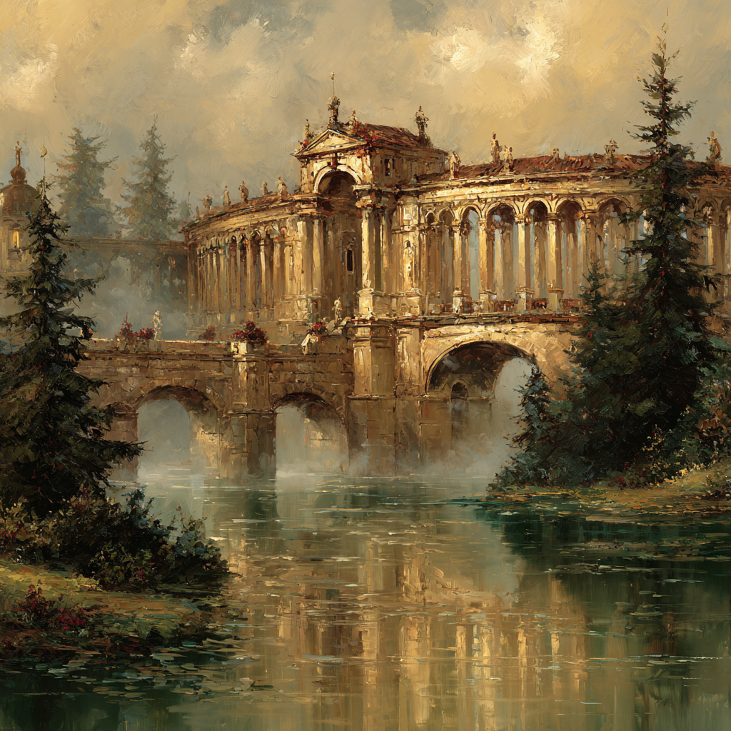 Romantische Brücke Mit Spiegelung Im Nebeligen See | UNESCO Weltkulturerbe | Laender und Reisen