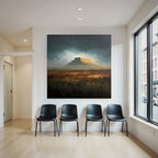 Tafelberglandschaft Mit Grasuntergrund Unter Dramatischem Himmel