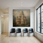 Traditional Hindu Temple Surrounded by Lush Greenery and Water