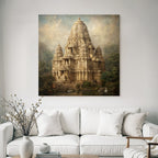 Traditional Hindu Temple Surrounded by Lush Greenery and Water