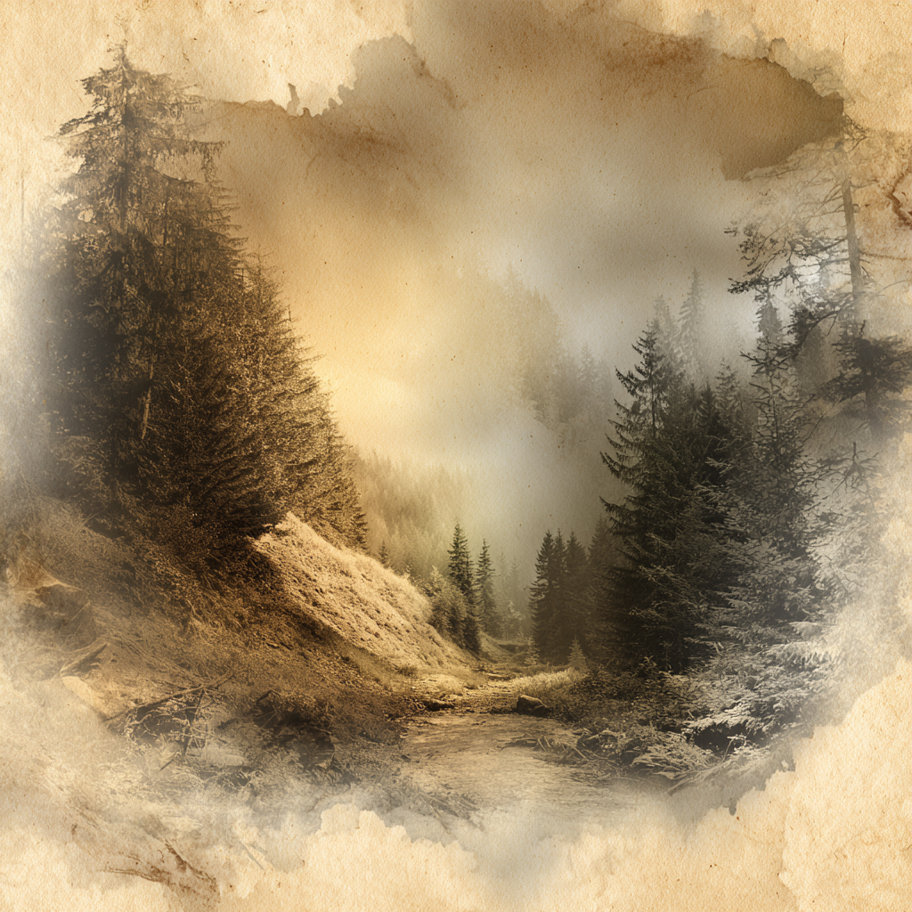 Vintage Waldtal Im Mystischen Sepia Nebel | UNESCO Weltkulturerbe | Laender und Reisen