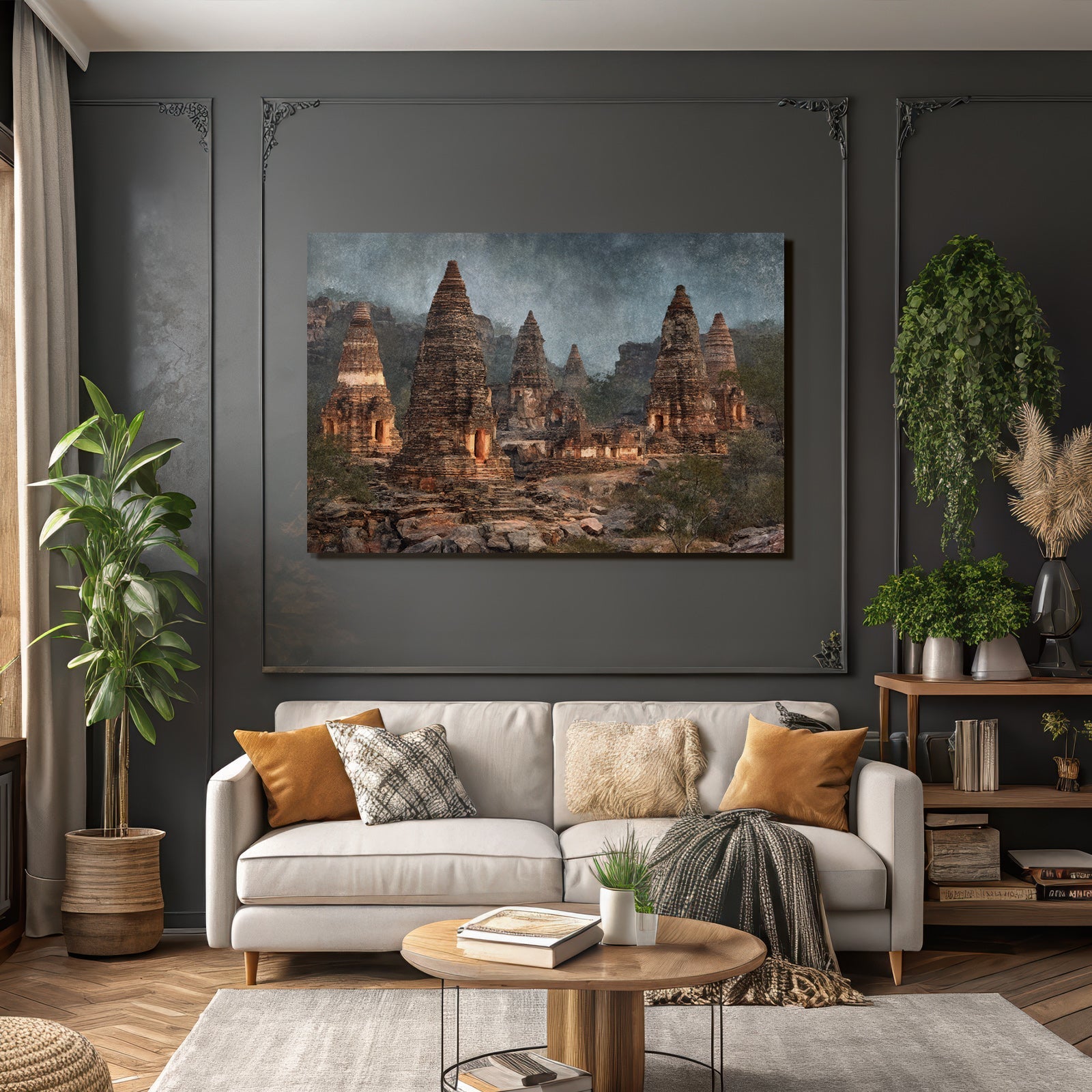 Antike Tempelruine Mit Felslandschaft Im Hintergrund