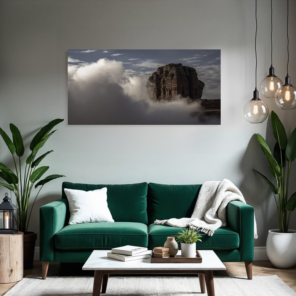 Felsenformation In Wolken