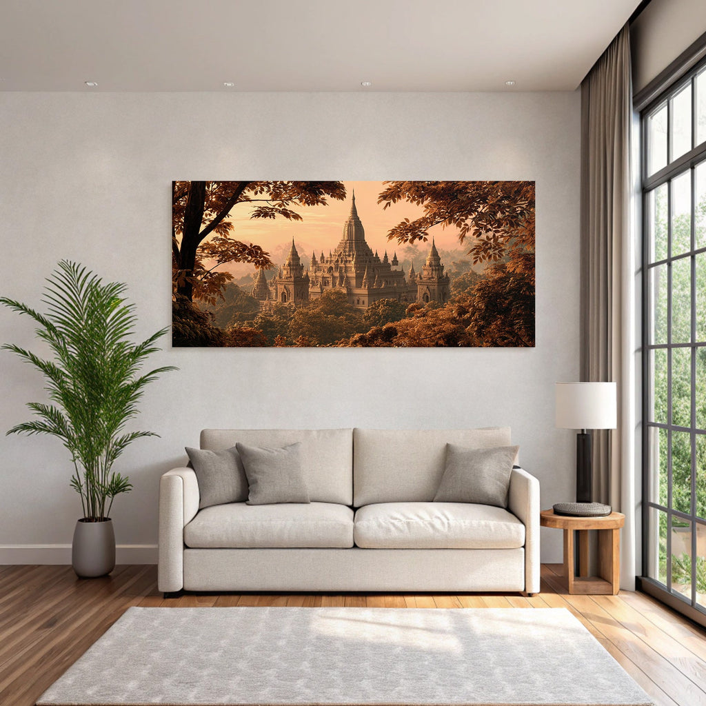 Herbstlicher Buddhistischer Tempel Im Goldenen Morgenlicht