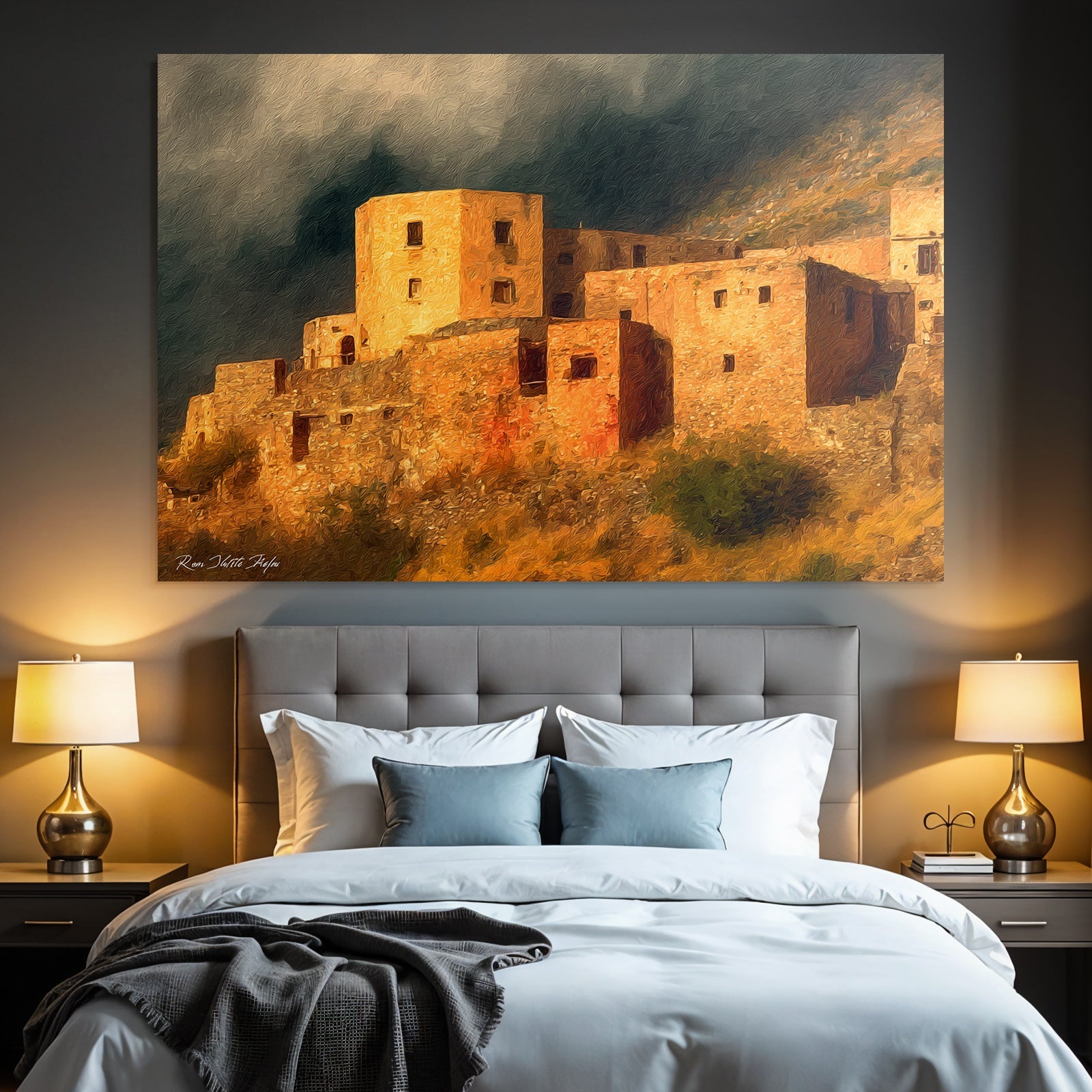Historische Steinburg Im Dramatischen Abendlicht