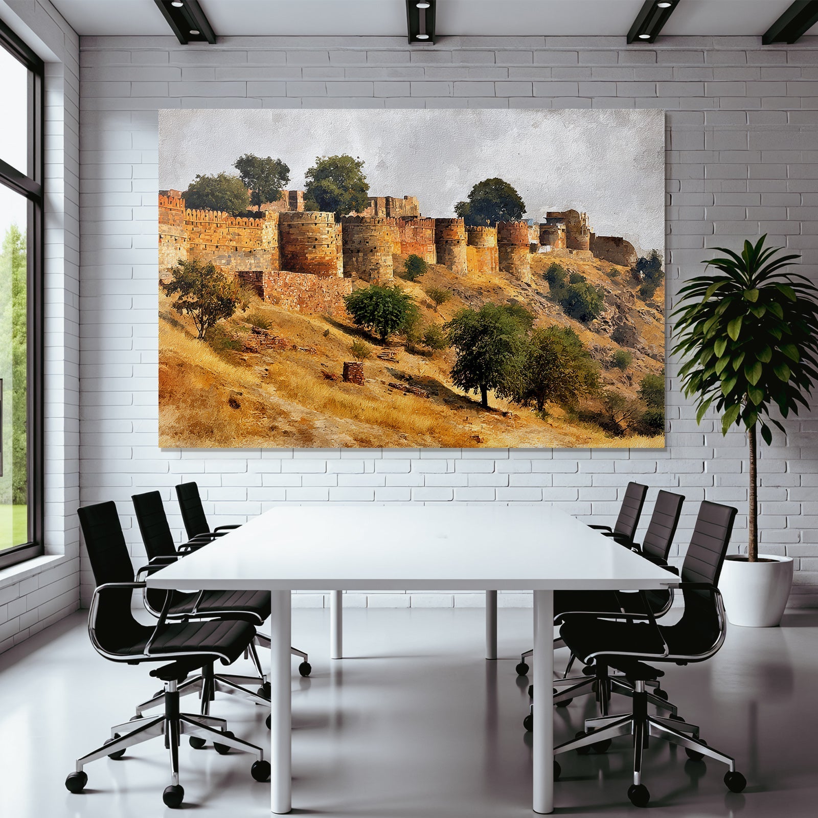 Historische Festung Mit Steintürmen Und Trockener Landschaft