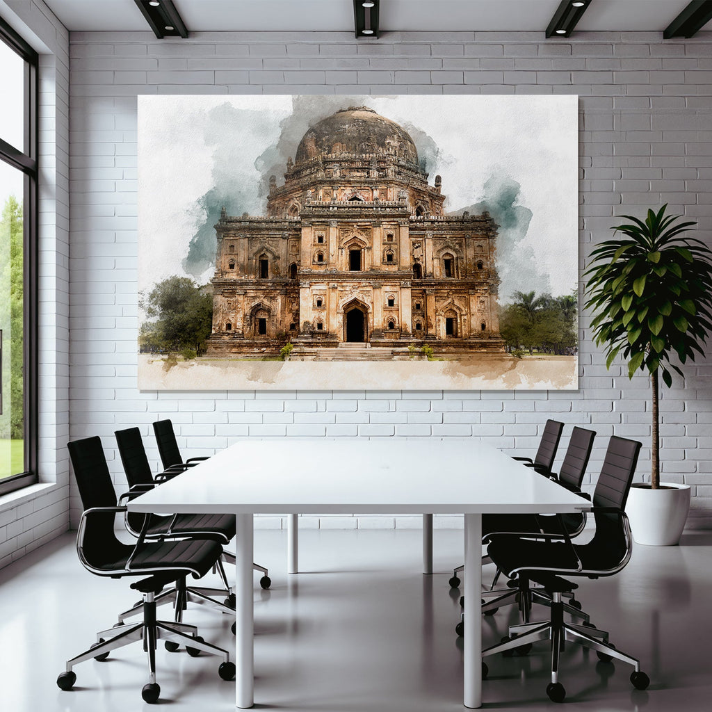 Historisches Kuppelgrabmal Mit Aquarelleffekt