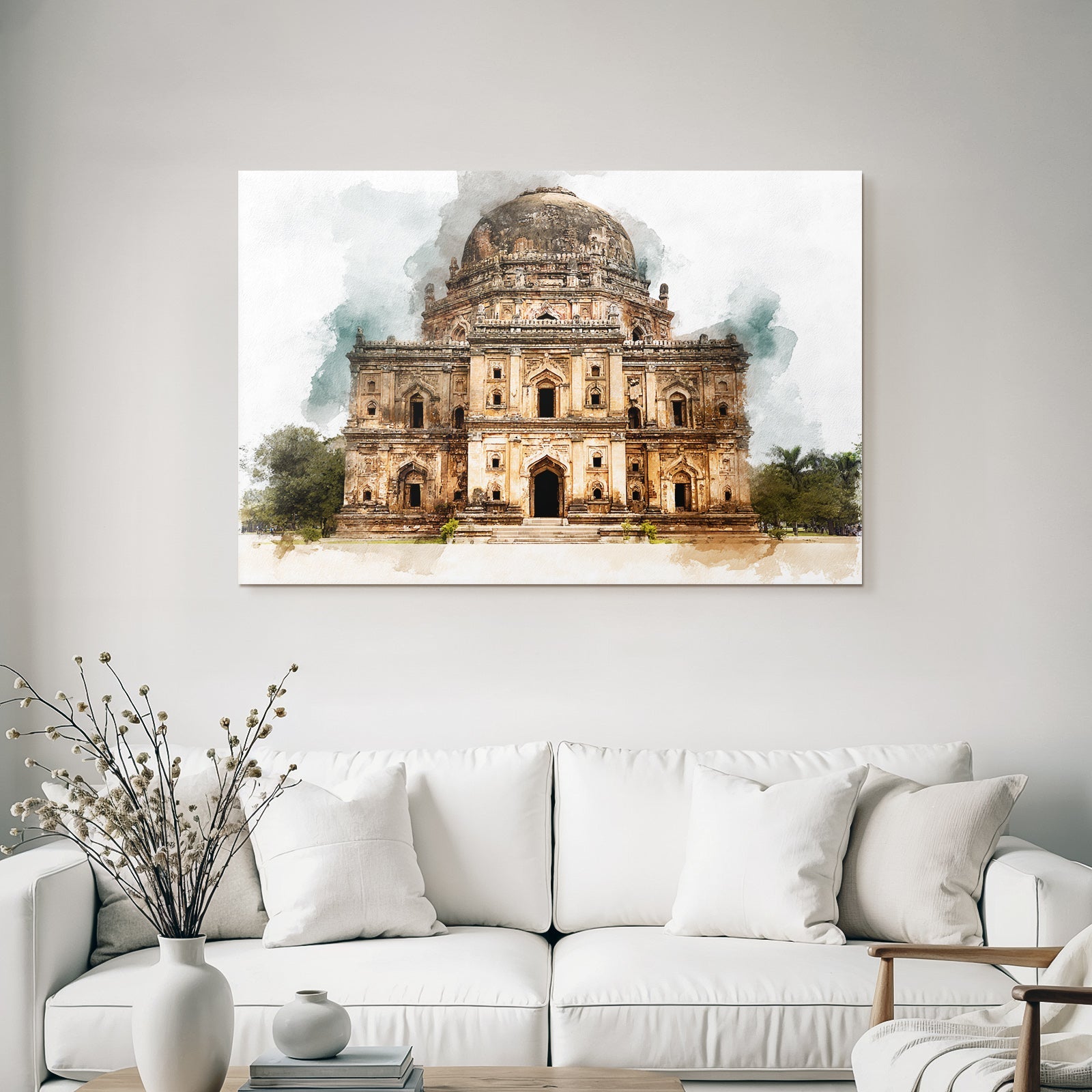 Historisches Kuppelgrabmal Mit Aquarelleffekt