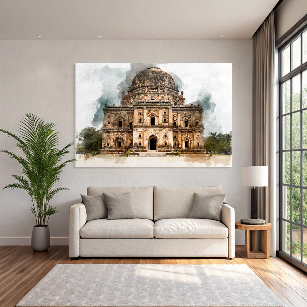 Historisches Kuppelgrabmal Mit Aquarelleffekt