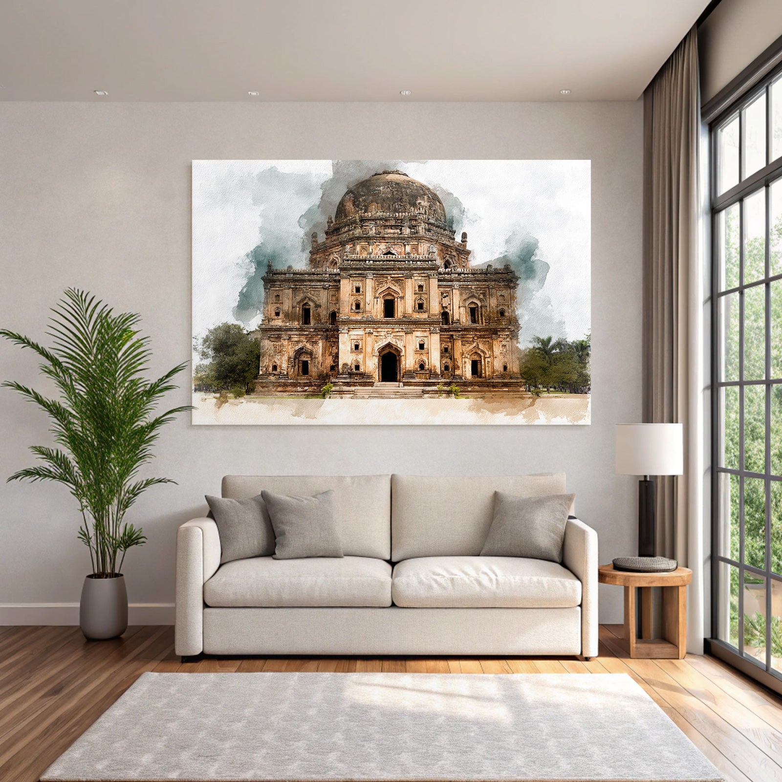 Historisches Kuppelgrabmal Mit Aquarelleffekt