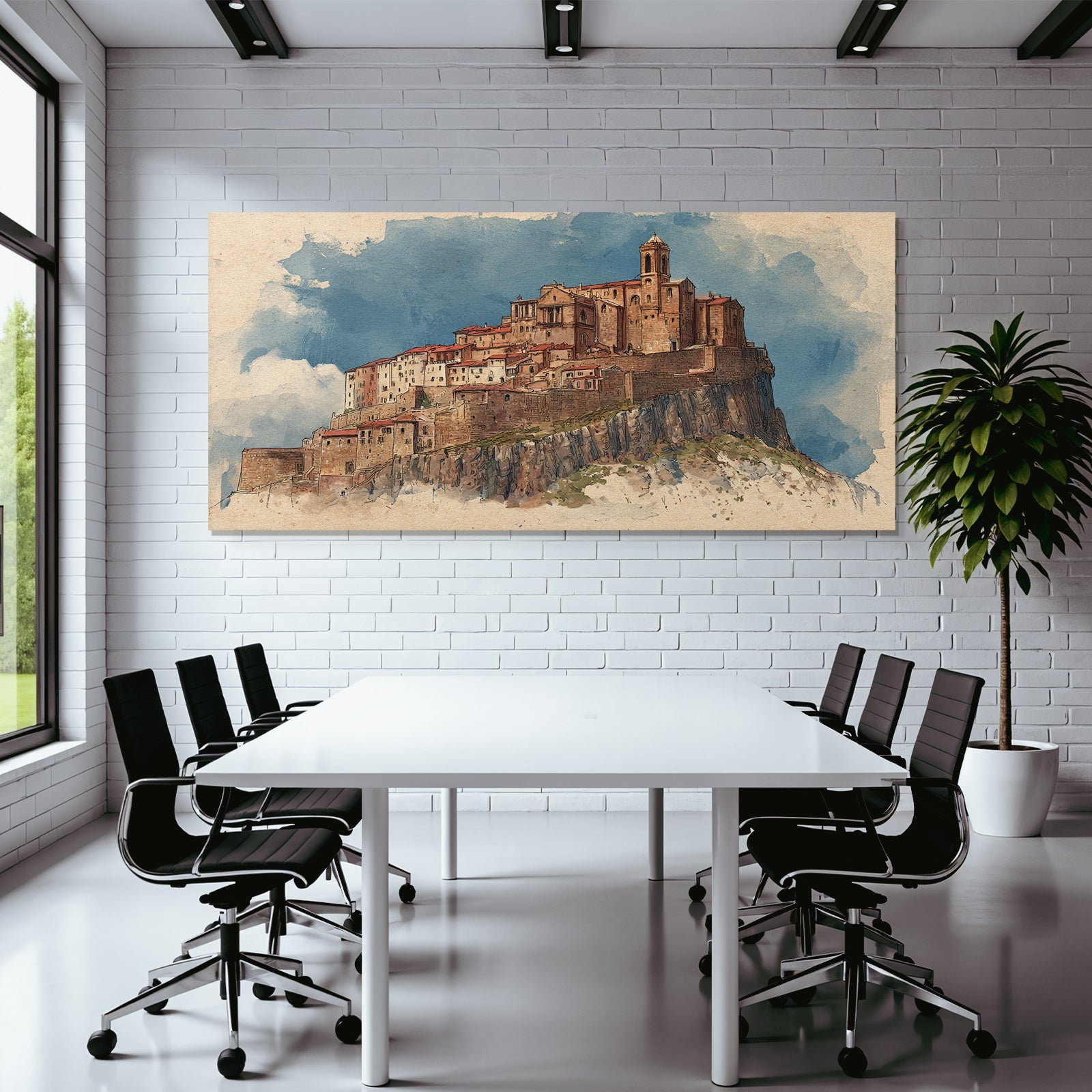 Mittelalterliche Burg Auf Einem Felsigen Hügel