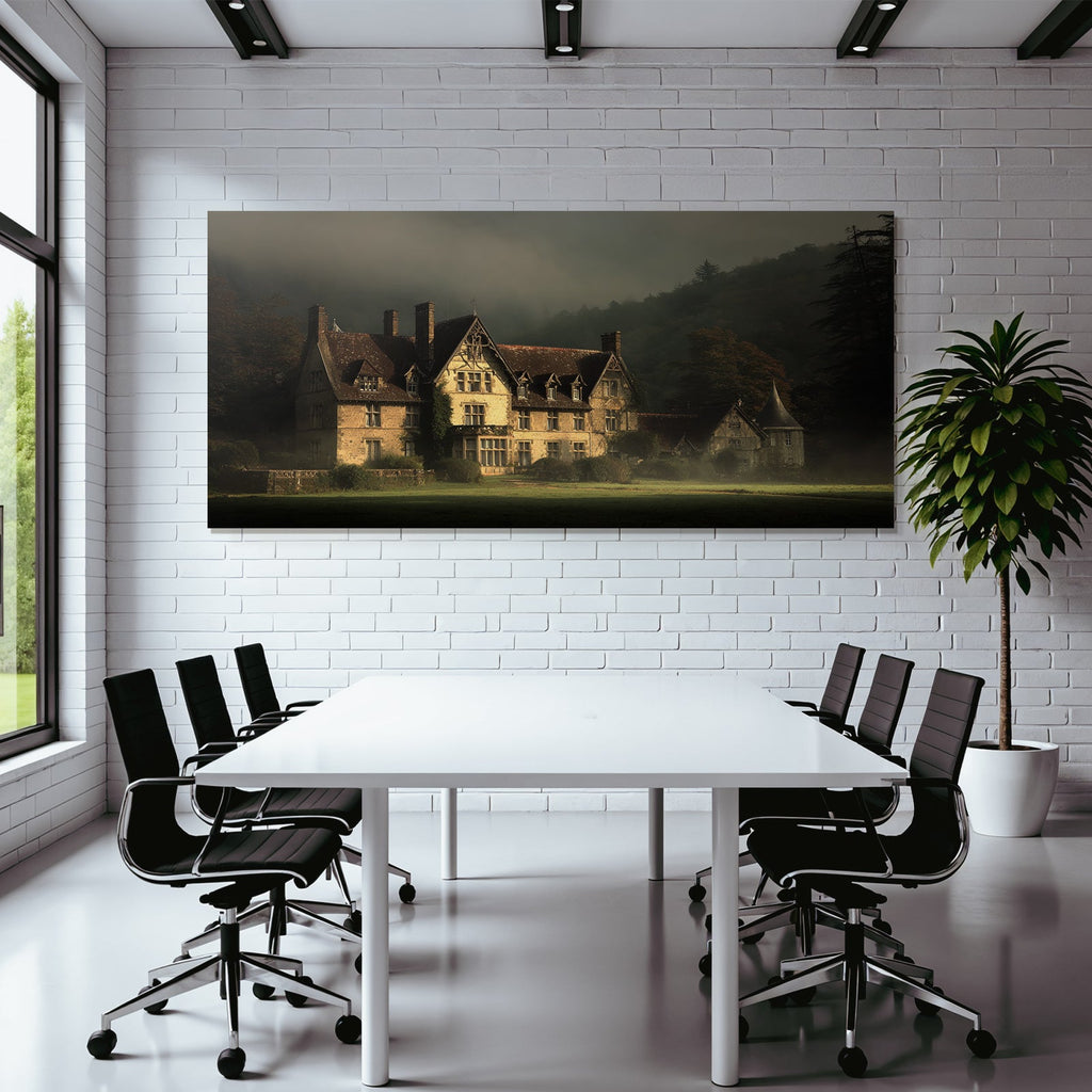 Nebelverhangenes Schloss Im Wald