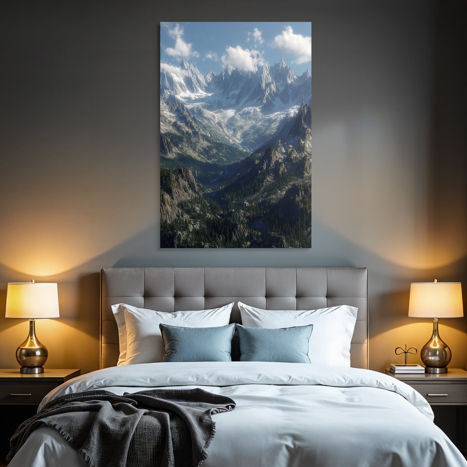 Berge Und Panoramen Atemberaubende Berglanschaft Mit Schneebedeckten Gipfeln
