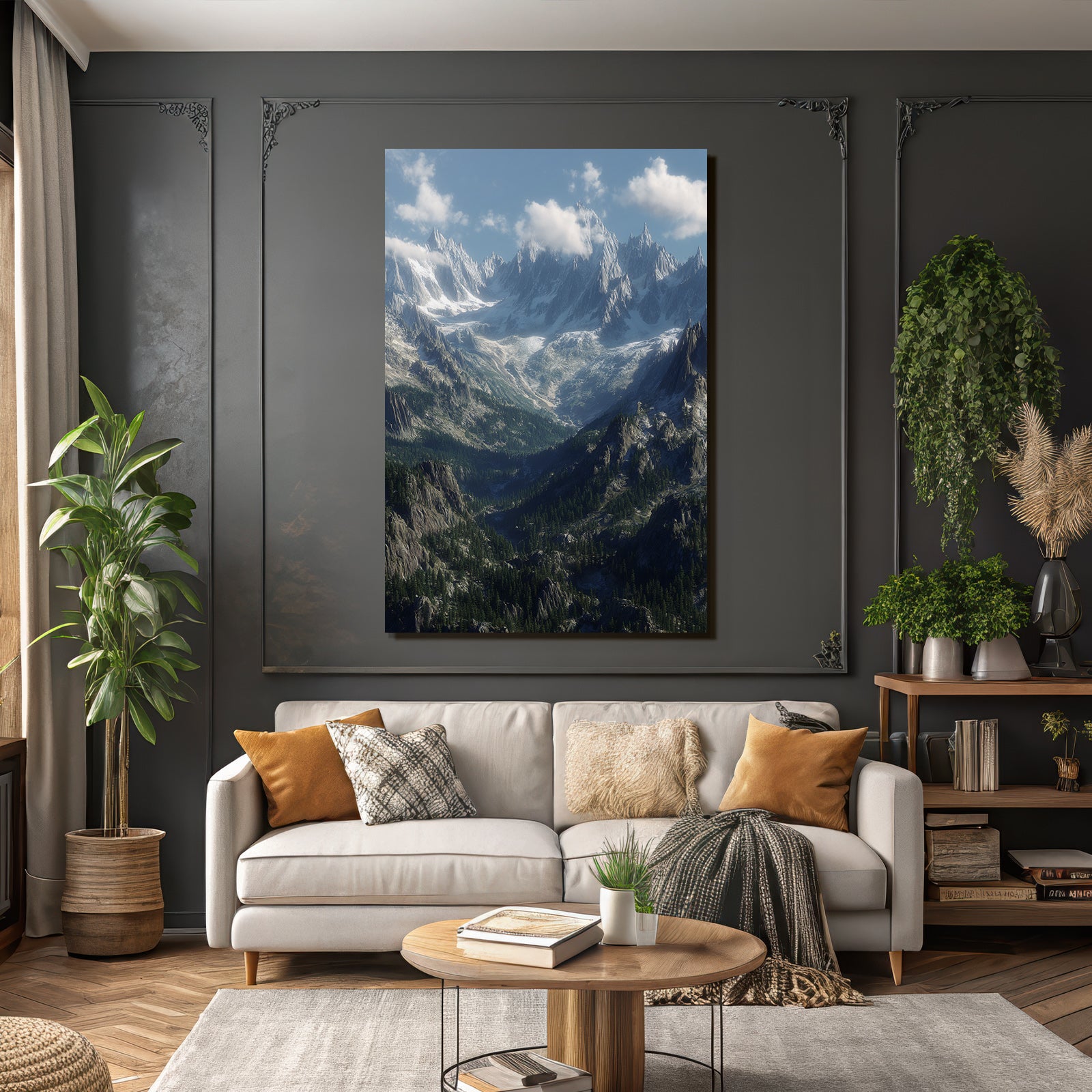 Berge Und Panoramen Atemberaubende Berglanschaft Mit Schneebedeckten Gipfeln