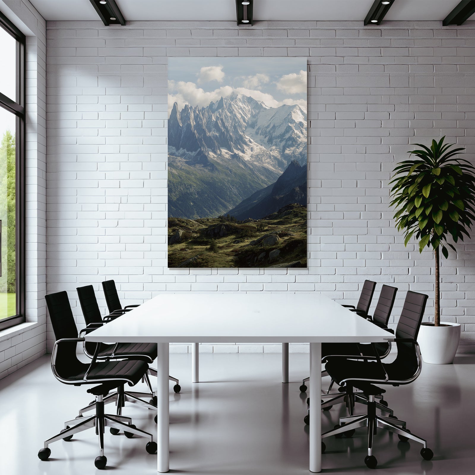 Berge Und Panoramen Berge Im Schnee Und Grünem Terrain Mountainlandschaft