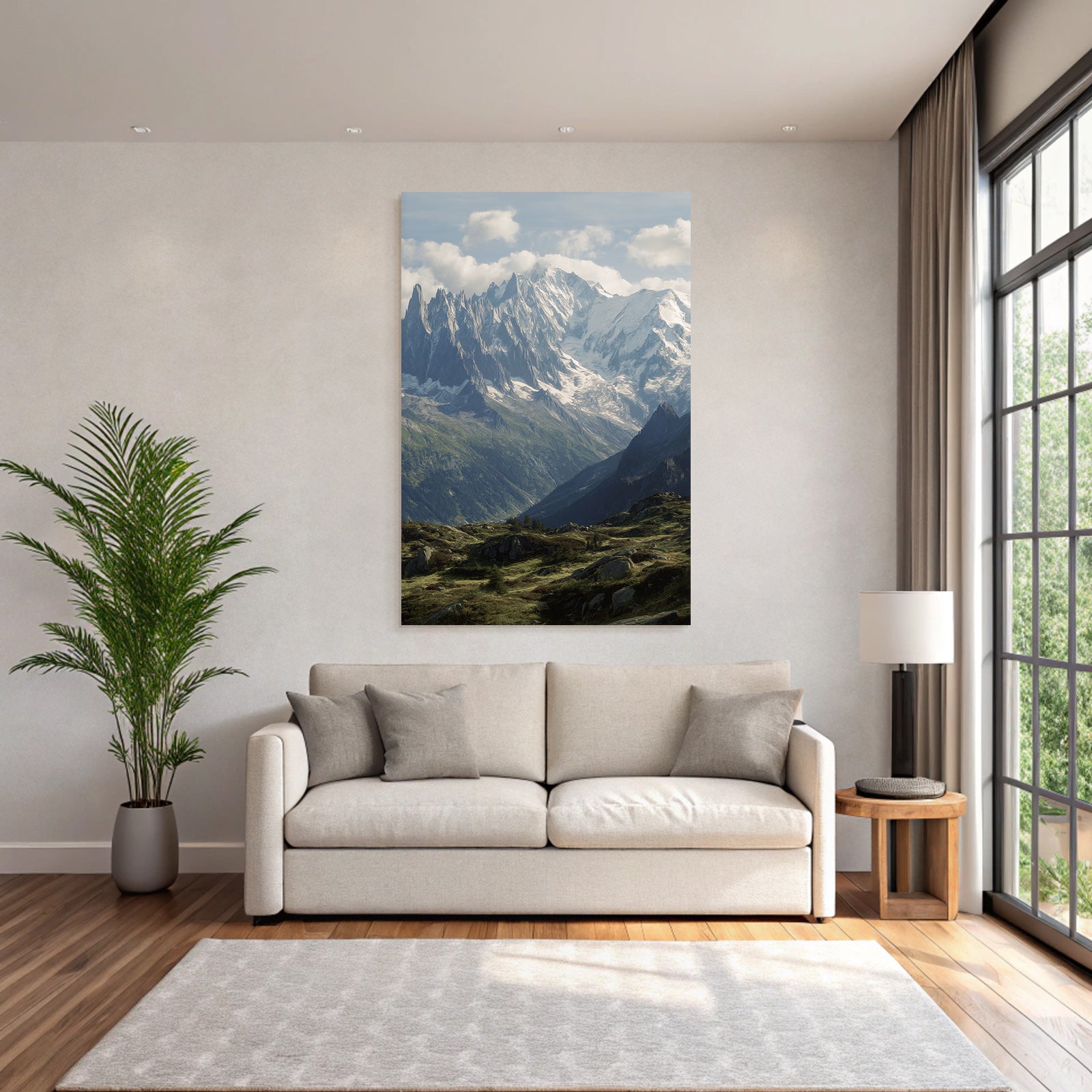Berge Und Panoramen Berge Im Schnee Und Grünem Terrain Mountainlandschaft