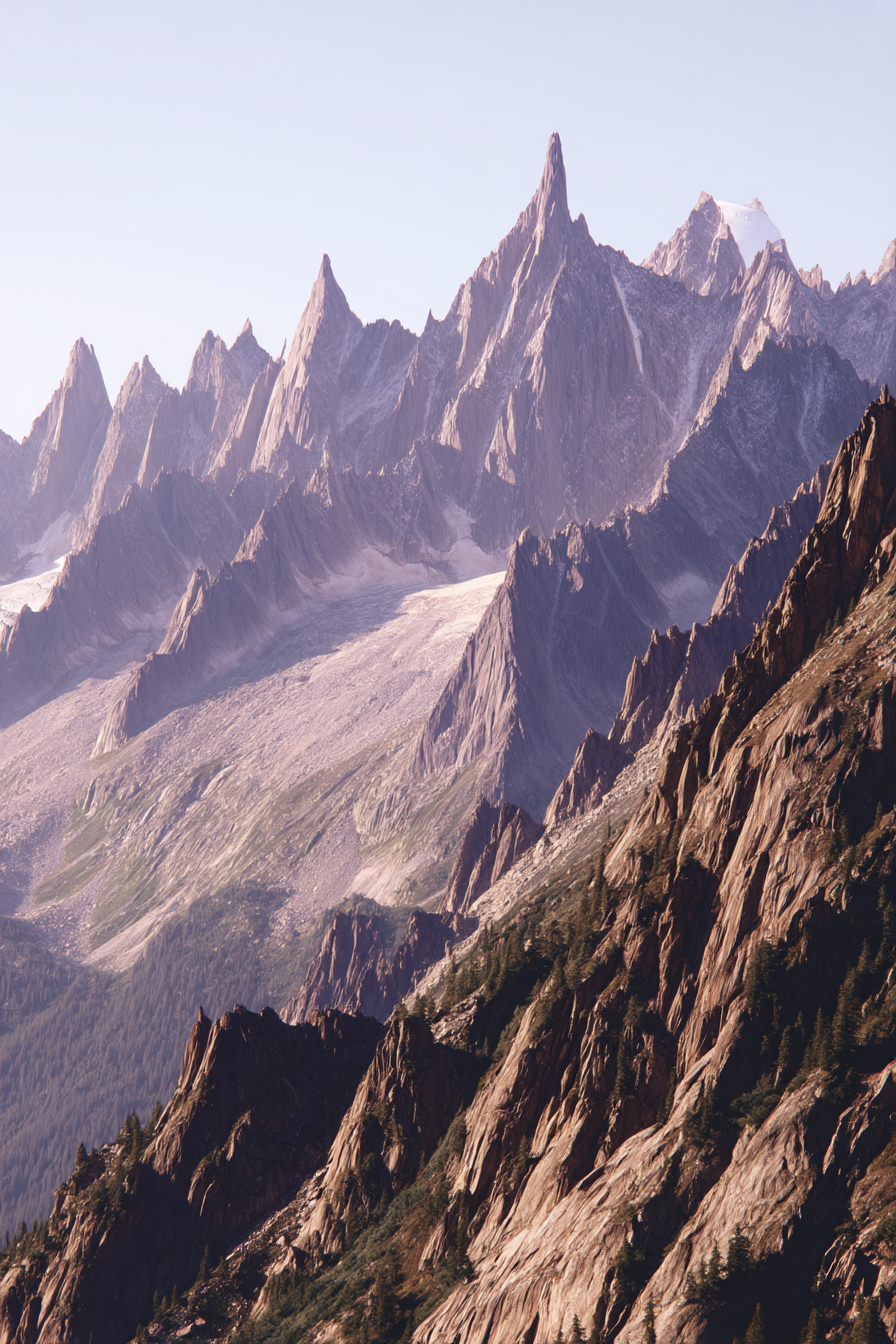 Berge Und Panoramen Berglandschaft Mit Geriffeltem Gipfel Dawn Or Dusk | Berge und Panoramen | Landschaften