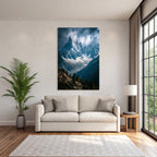 Berge Und Panoramen Dramatische Berglandschaft Jagged Peaks Schneebedeckt Wolkenreich