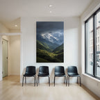 Berge Und Panoramen Dramatische Berglandschaft Mit Schneebedeckten Spitzen Lichtung Und Schatten