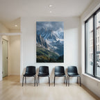 Berge Und Panoramen Dramatische Berglandschaft Schneebedeckte Gipfel Und Grüne Talstellen