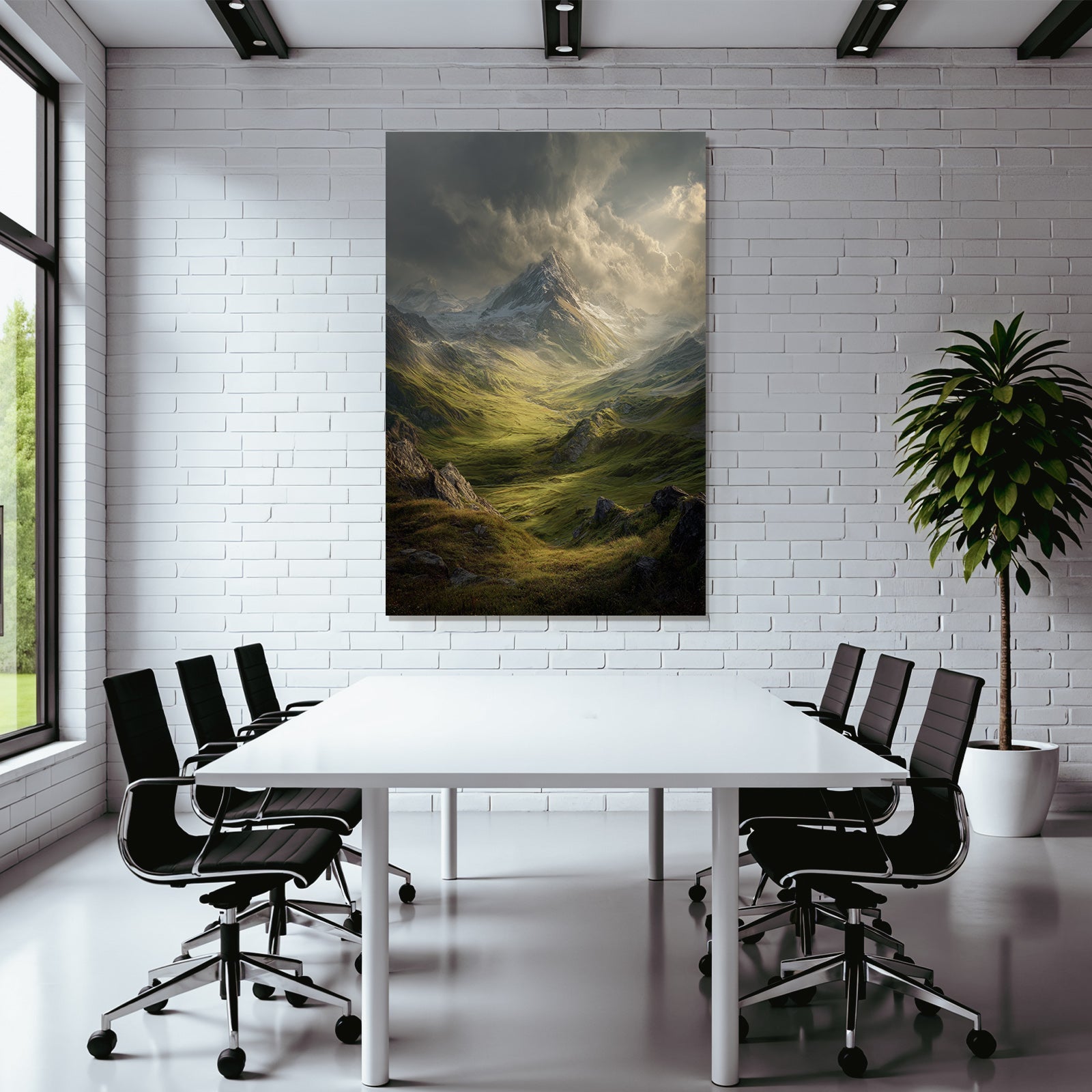 Berge Und Panoramen Dramatische Berglandschaft Vor Nach Sturm Mit Grüne Täler