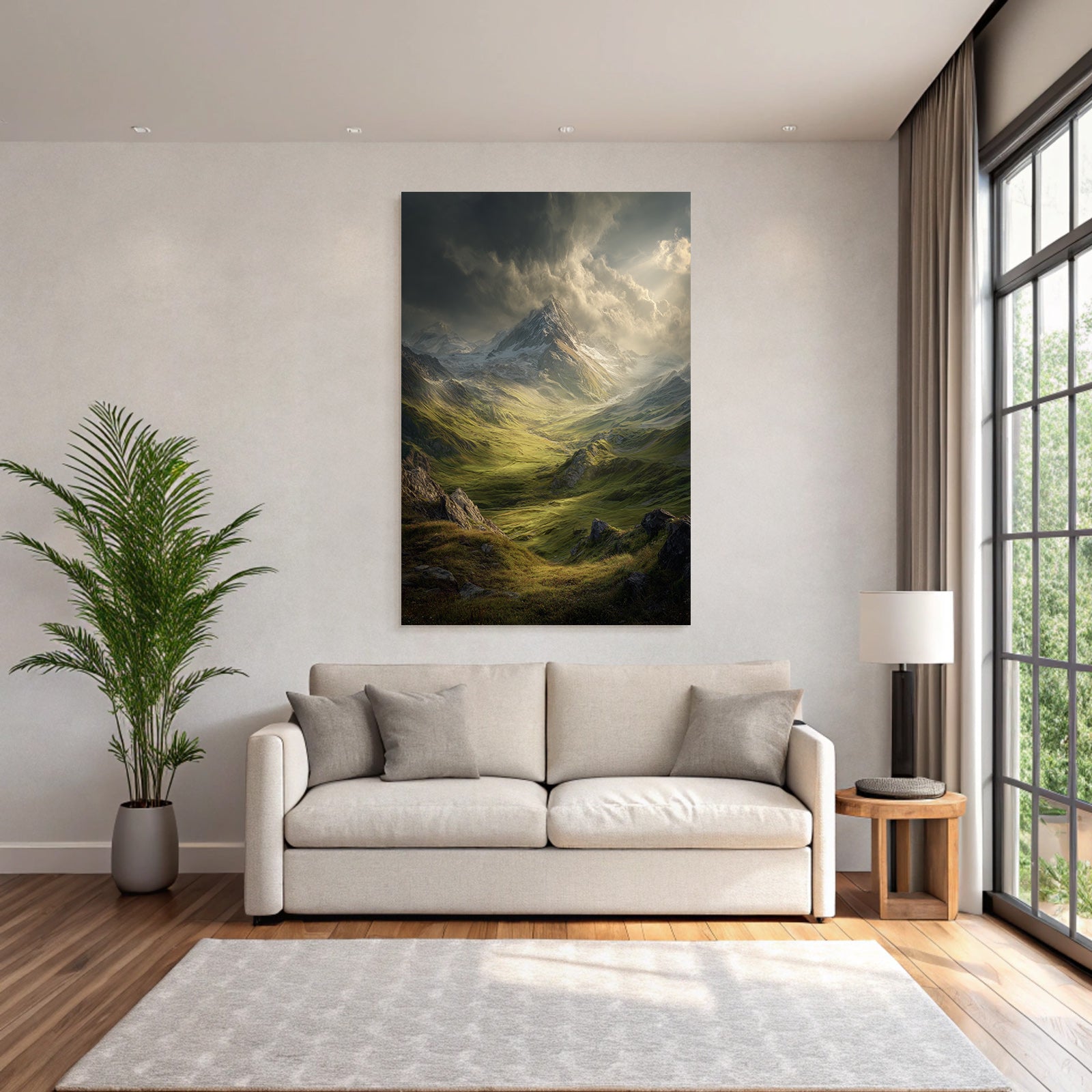 Berge Und Panoramen Dramatische Berglandschaft Vor Nach Sturm Mit Grüne Täler