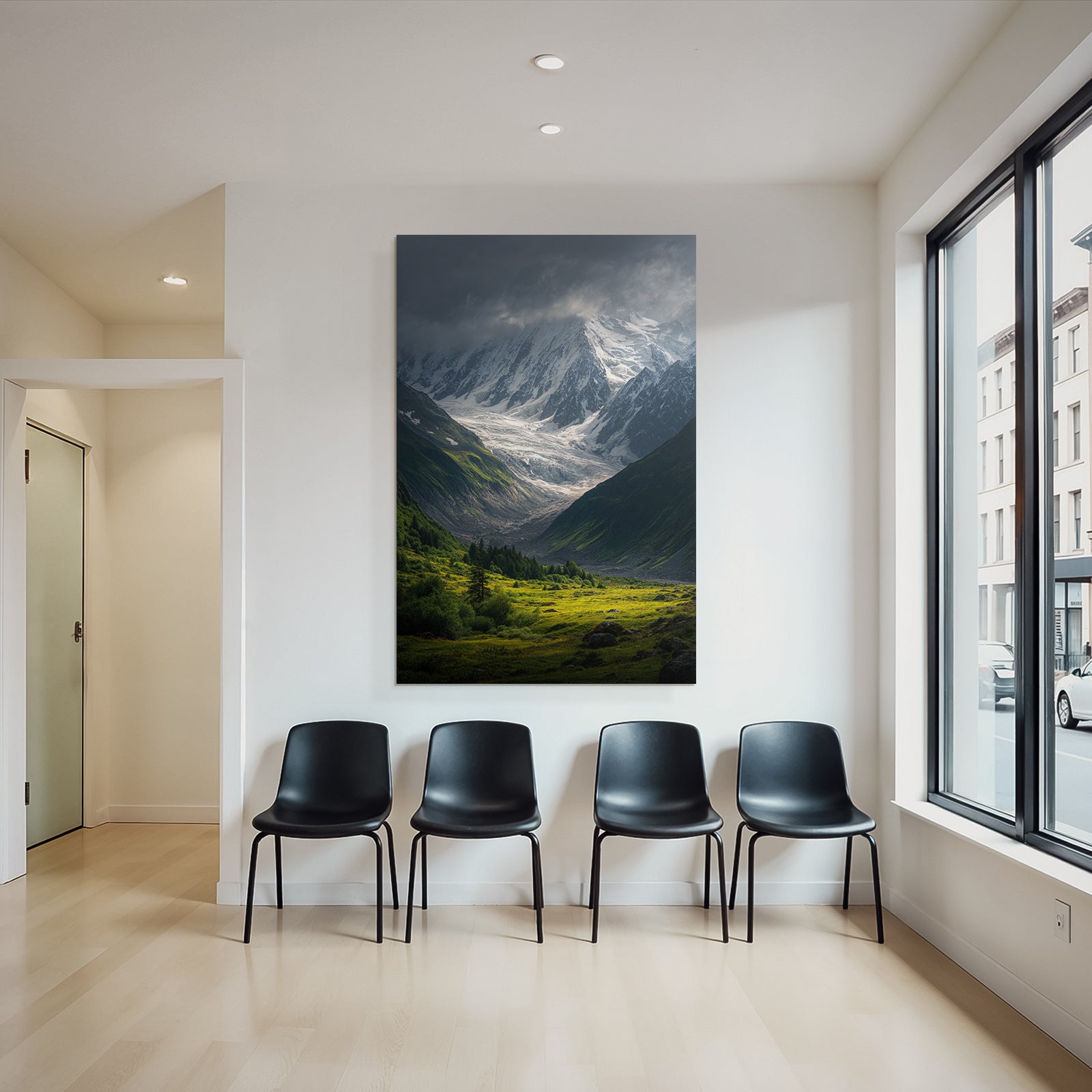 Berge Und Panoramen Dramatische Landlandschaft Mit Bewaldeten Tälern Und Schneebedeckten Bergen