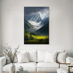 Berge Und Panoramen Dramatische Landlandschaft Mit Bewaldeten Tälern Und Schneebedeckten Bergen