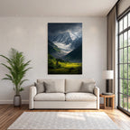 Berge Und Panoramen Dramatische Landlandschaft Mit Bewaldeten Tälern Und Schneebedeckten Bergen