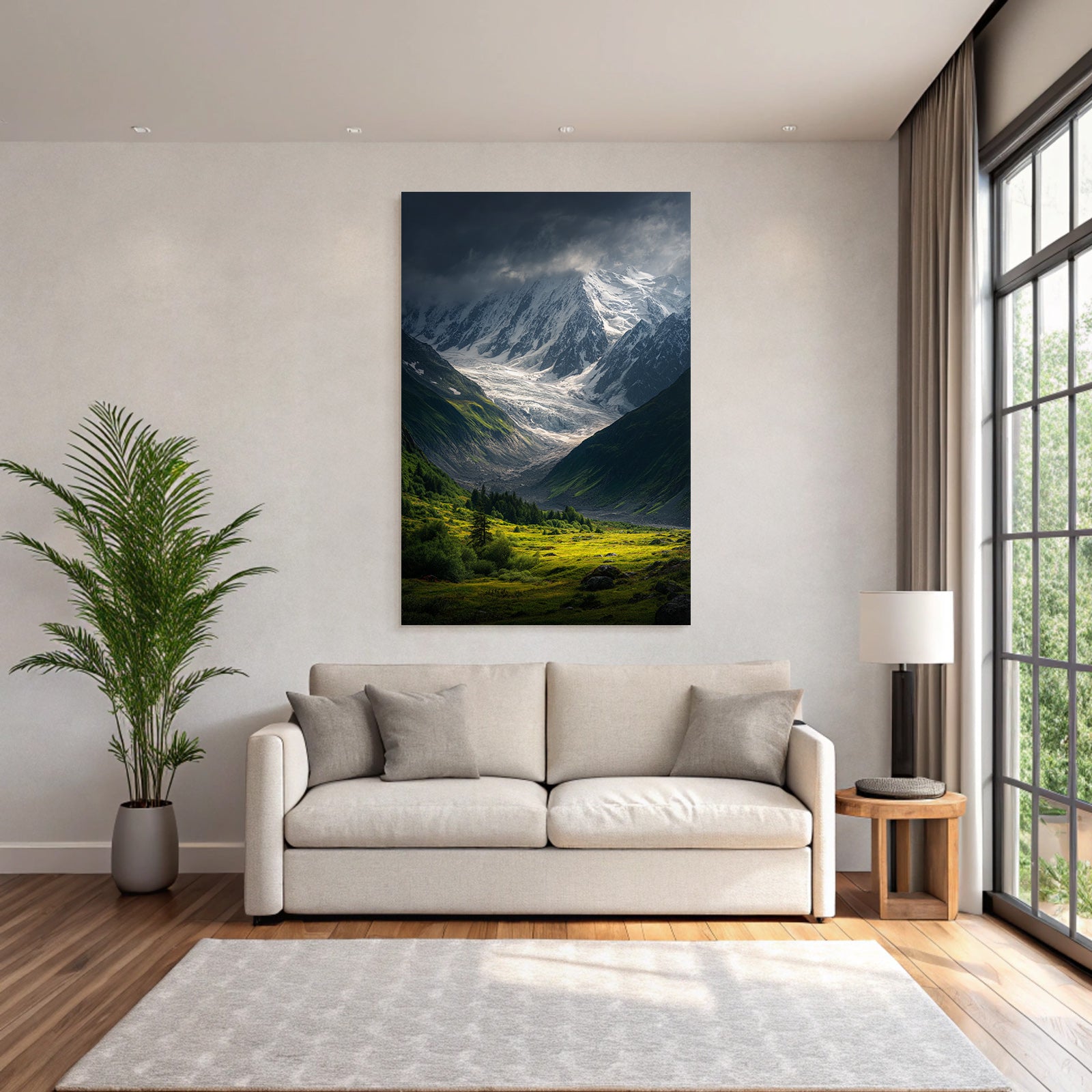 Berge Und Panoramen Dramatische Landlandschaft Mit Bewaldeten Tälern Und Schneebedeckten Bergen