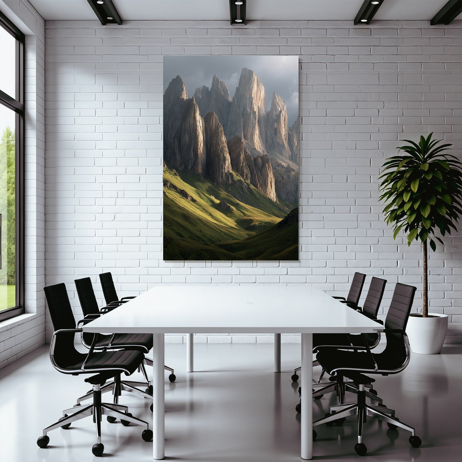 Berge Und Panoramen Dramatische Landscape Bergbild Mit Grünen Hügeln Und Dramatischen Wolken