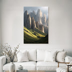Berge Und Panoramen Dramatische Landscape Bergbild Mit Grünen Hügeln Und Dramatischen Wolken