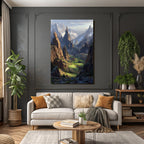 Berge Und Panoramen Dramatische Landschaft Mit Bergen Valleyn Village Golfplatz