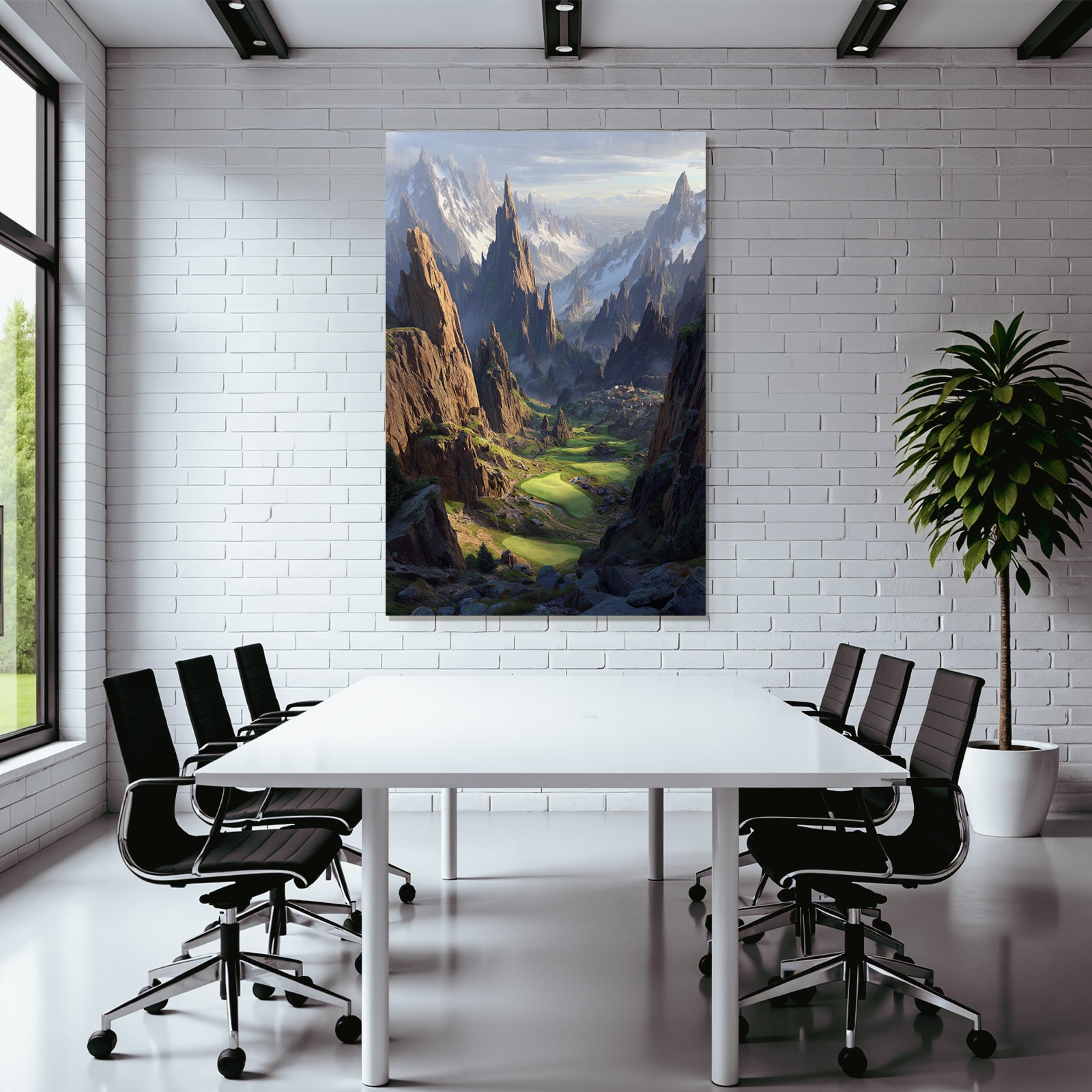 Berge Und Panoramen Dramatische Landschaft Mit Bergen Valleyn Village Golfplatz