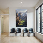 Berge Und Panoramen Dramatische Landschaft Mit Bergen Valleyn Village Golfplatz