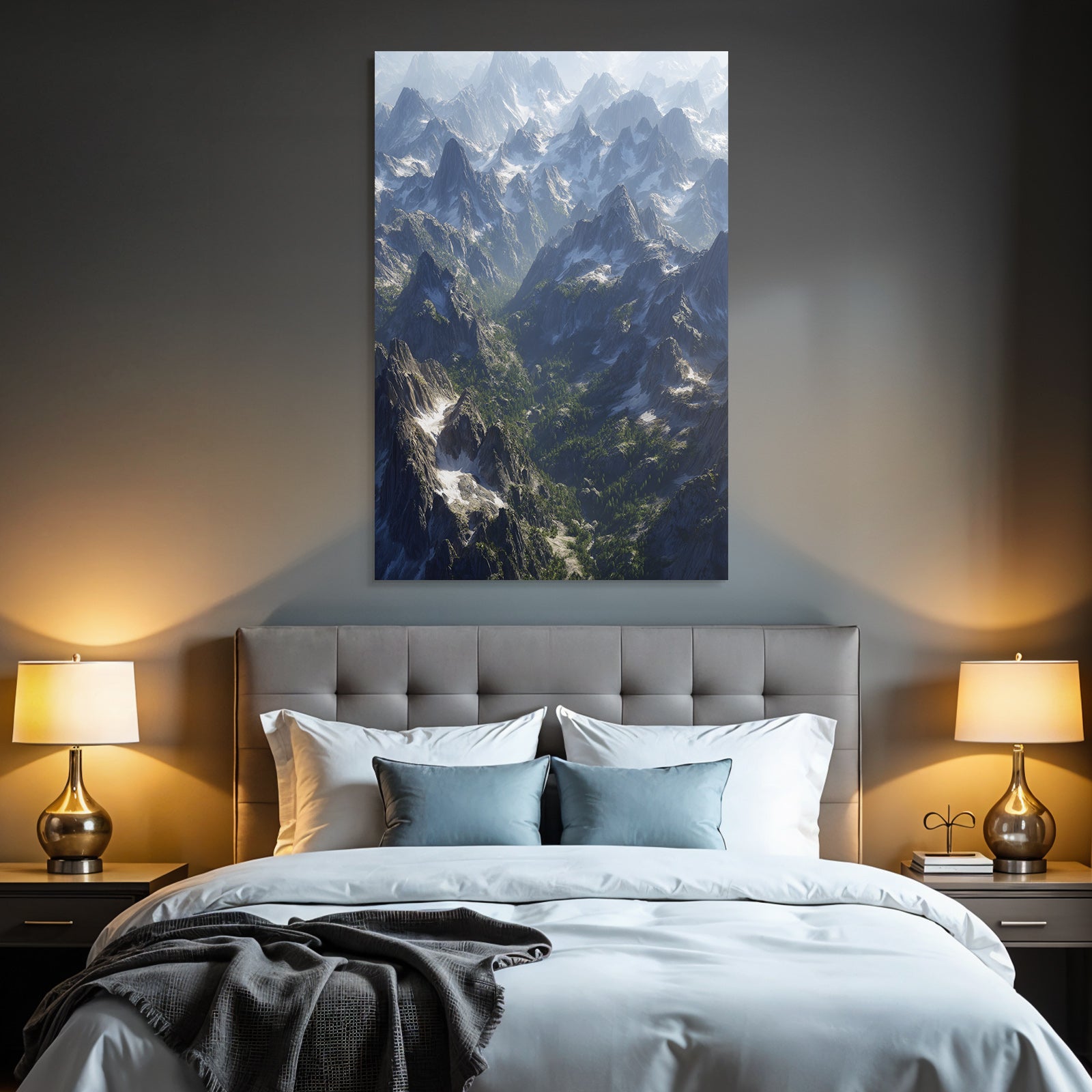Berge Und Panoramen Gebirgige Landlandschaft Mit Grünen Pflanzen Und Felsigem Gelände