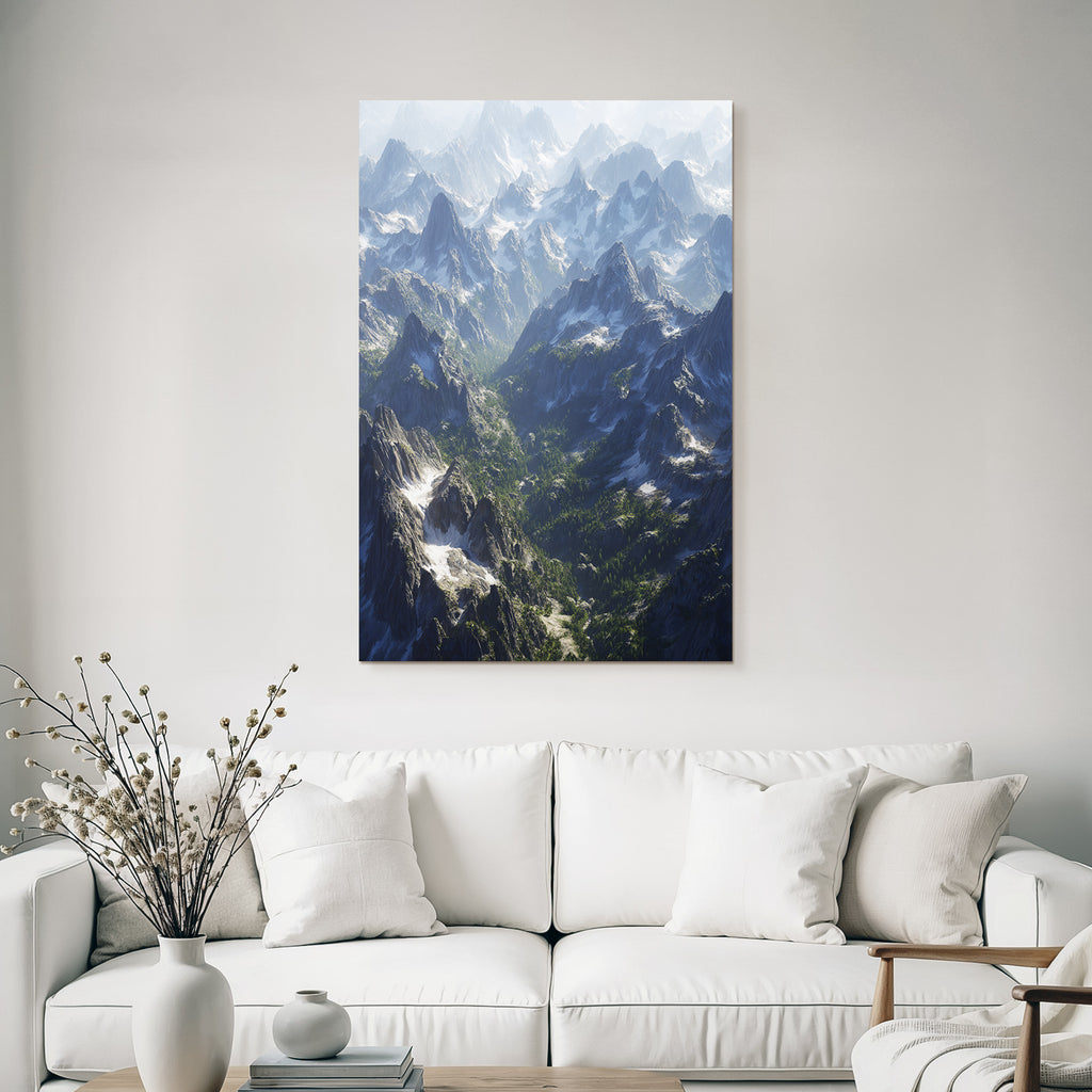 Berge Und Panoramen Gebirgige Landlandschaft Mit Grünen Pflanzen Und Felsigem Gelände