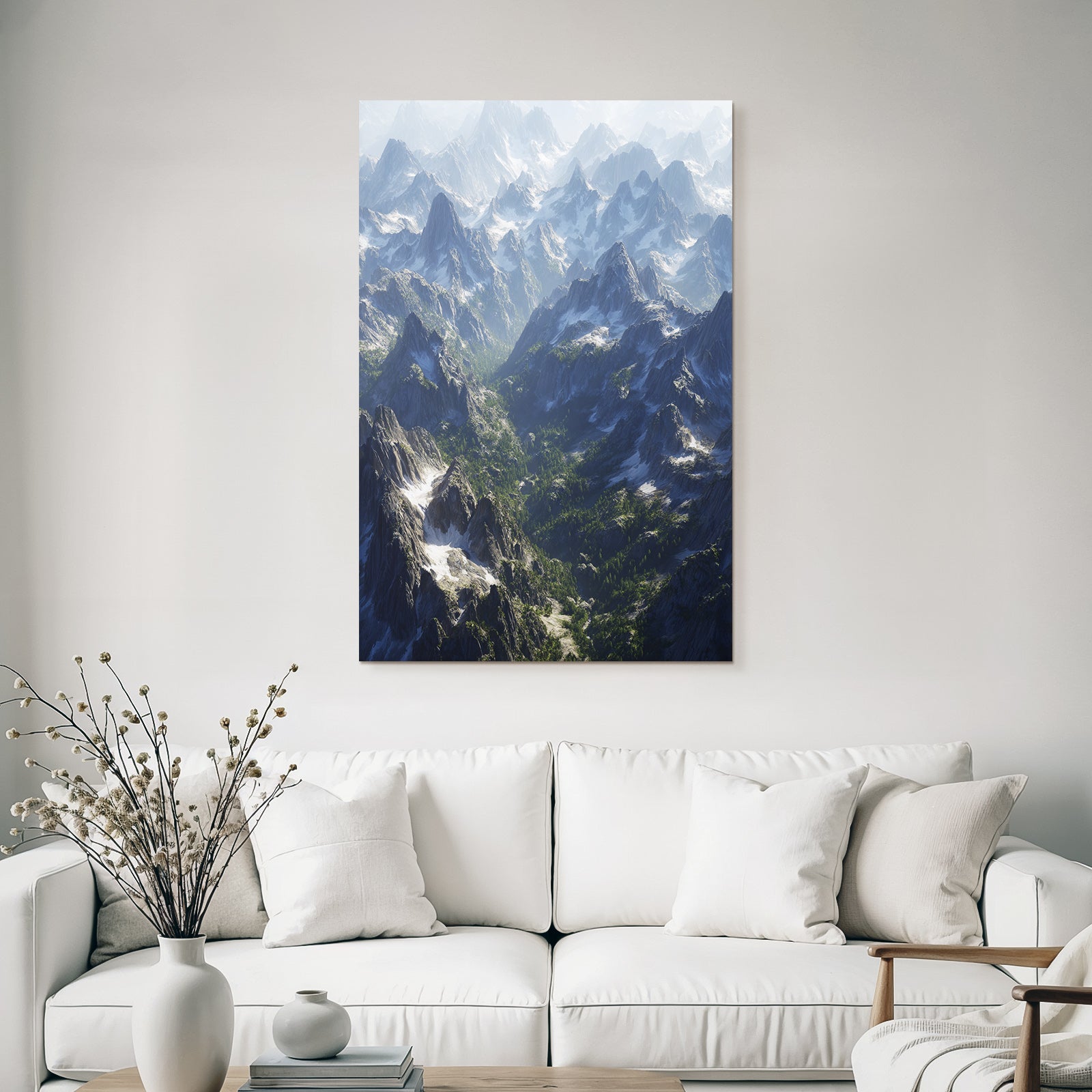 Berge Und Panoramen Gebirgige Landlandschaft Mit Grünen Pflanzen Und Felsigem Gelände