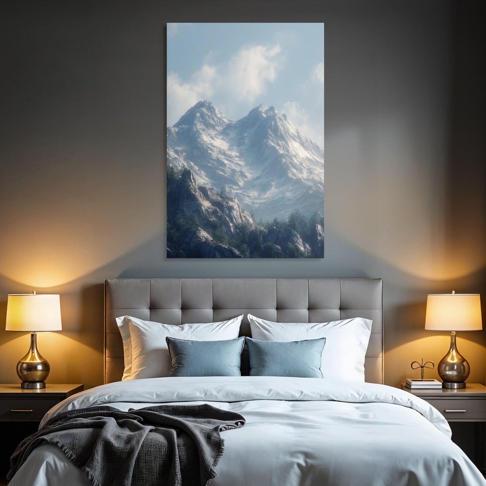 Berge Und Panoramen Gebirgige Landschaft Mit Schneebedeckten Gipfeln