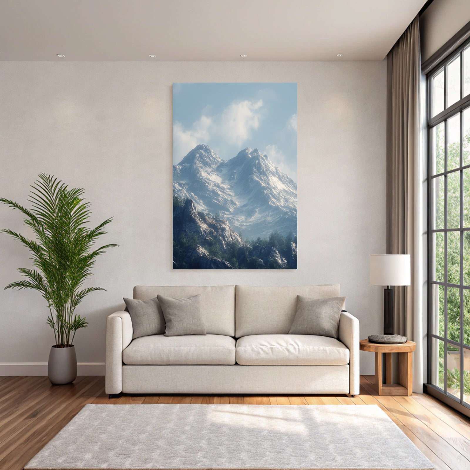 Berge Und Panoramen Gebirgige Landschaft Mit Schneebedeckten Gipfeln