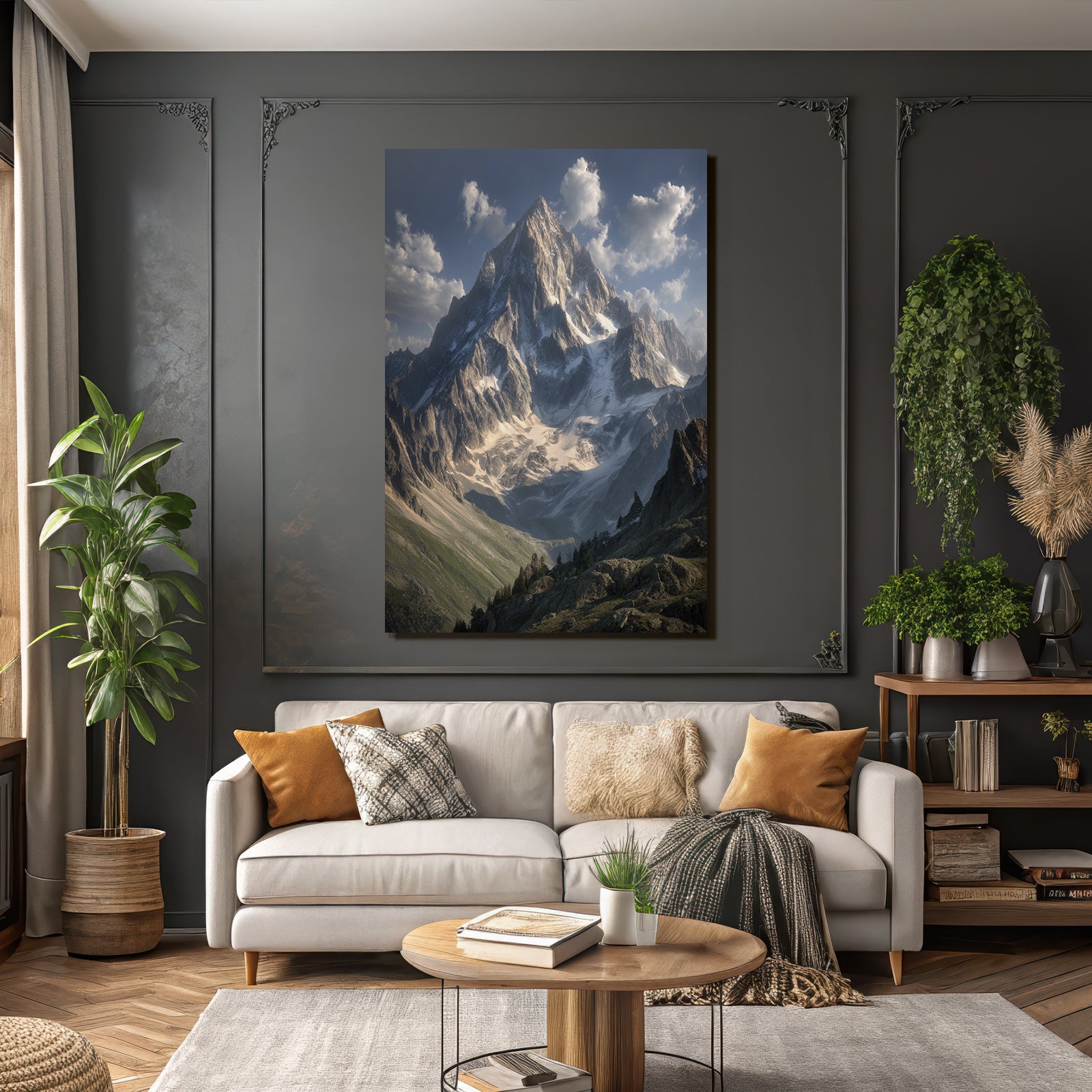 Berge Und Panoramen Majestätische Berglandschaft Mit Grünen Tälern Und Dramatischem Himmel