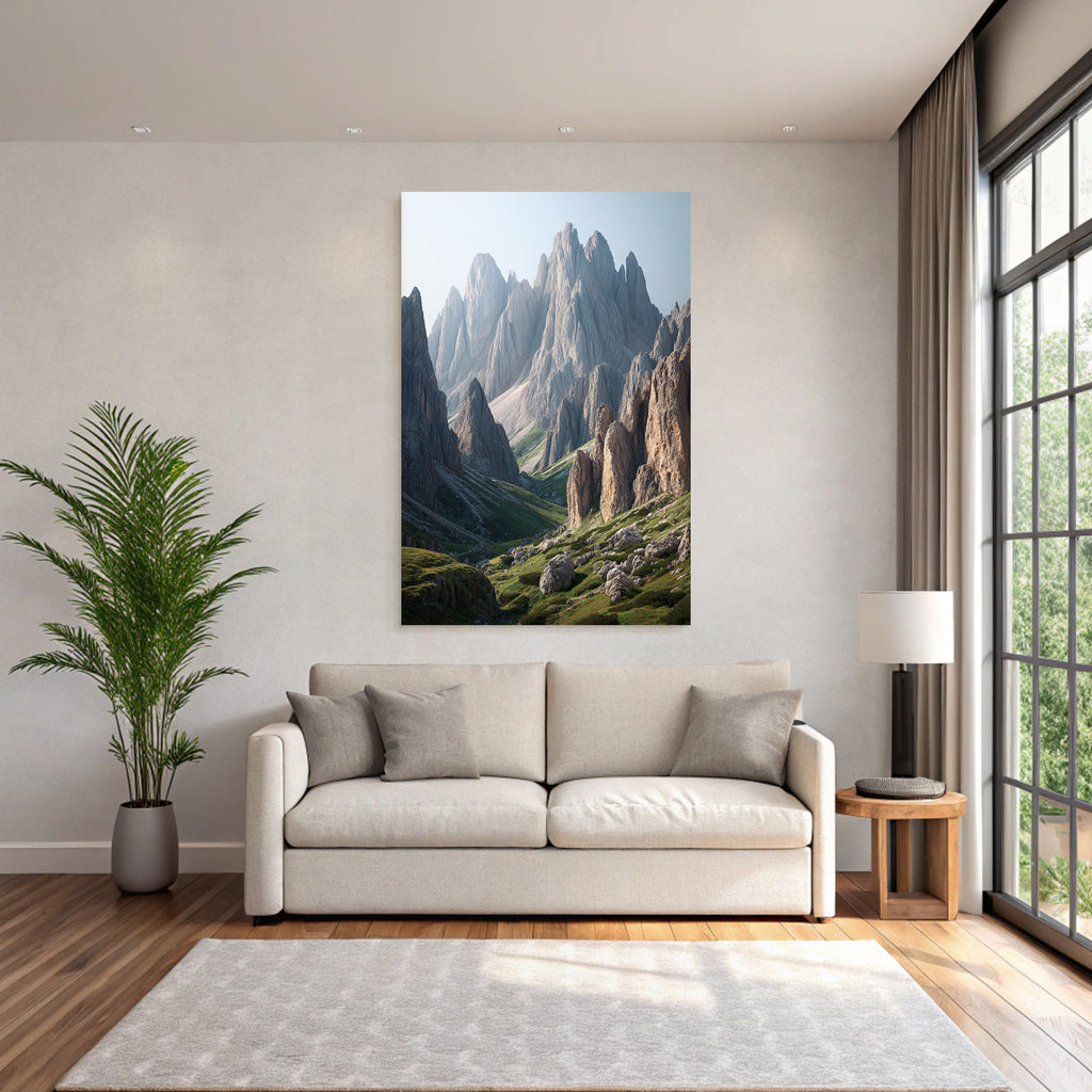 Berge Und Panoramen Majestätische Berglandschaft Schroffe Gipfel Grünes Valley
