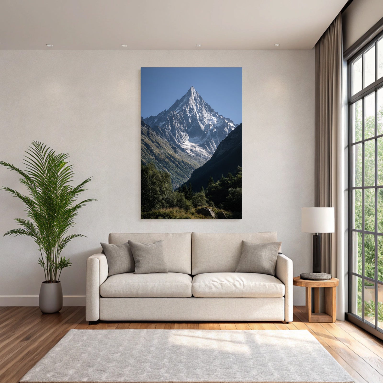 Berge Und Panoramen Majestic Berganlage Mit Schneebedecktem Gipfel Und Grünen Tälern
